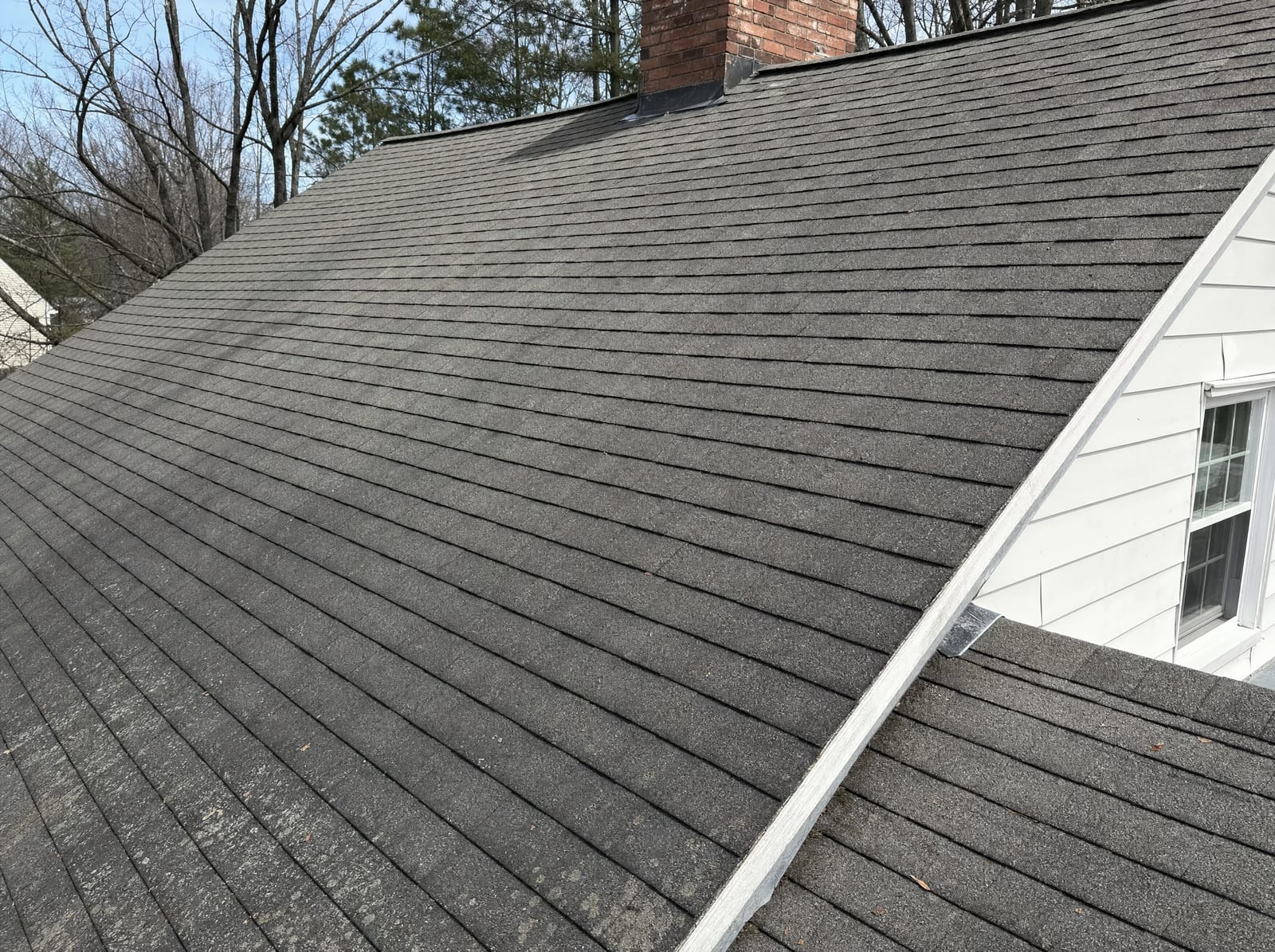 Existing single-layer asphalt shingle roof on a Cape-style Connecticut home