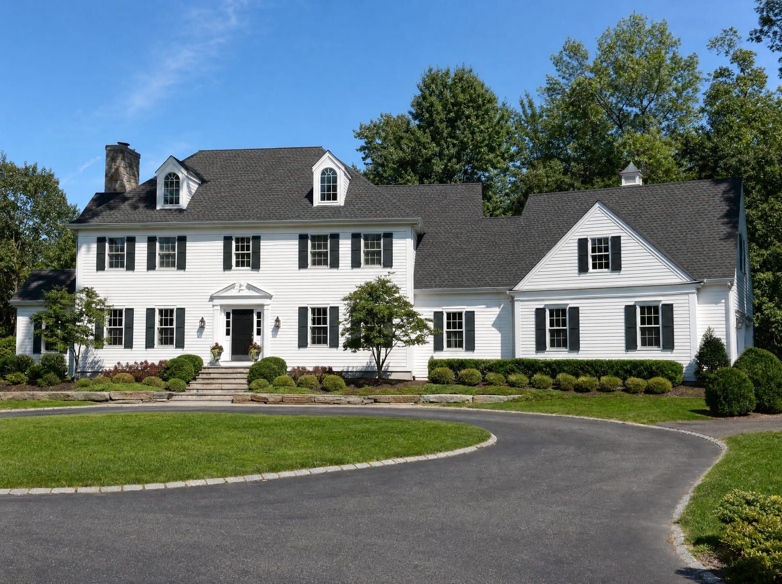 Finished high-end roof on a large multi-dormer Connecticut colonial